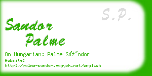 sandor palme business card